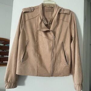 Blank NYC Faux Suede Women's Jacket - light peach